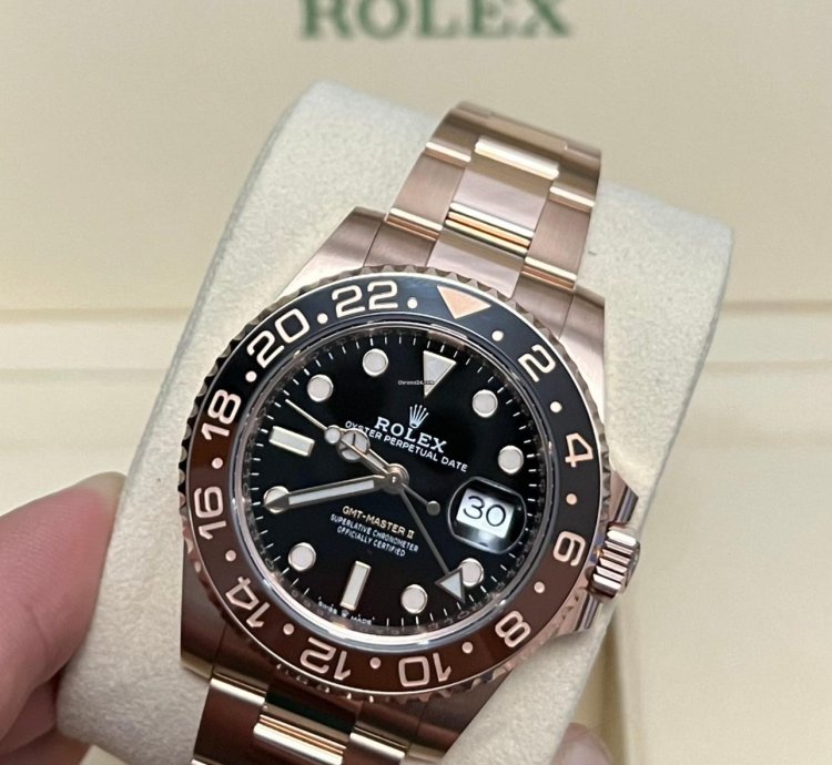 Rolex Gmt-master Ii 2022 Rose Gold Gmt-master Ii Root Beer Unworn Box And Papers 126715chnr
