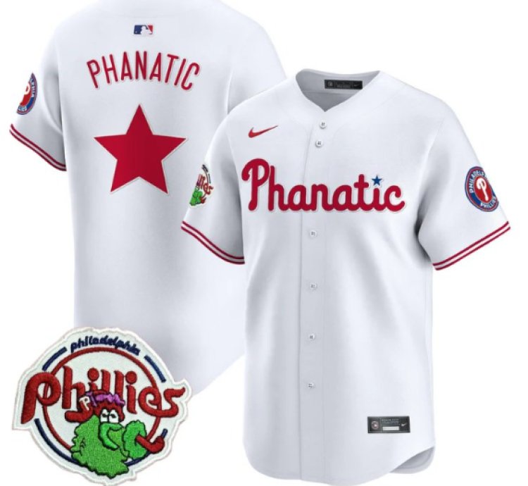 Phanatic Jersey Phillies Phanatic Patch Vapor Premier Limited Stitched White