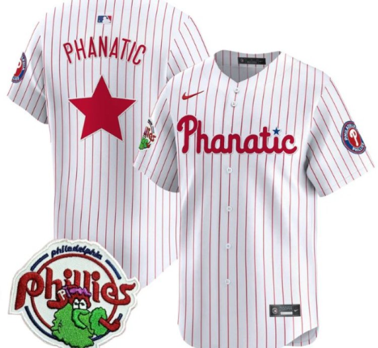 Phanatic Jersey Phillies Phanatic Patch Vapor Premier Limited Stitched White Pinstripe