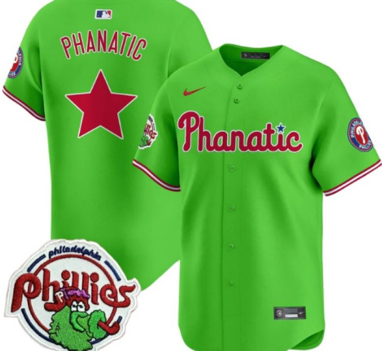 Phanatic Jersey Phillies Phanatic Patch Vapor Premier Limited Stitched Green