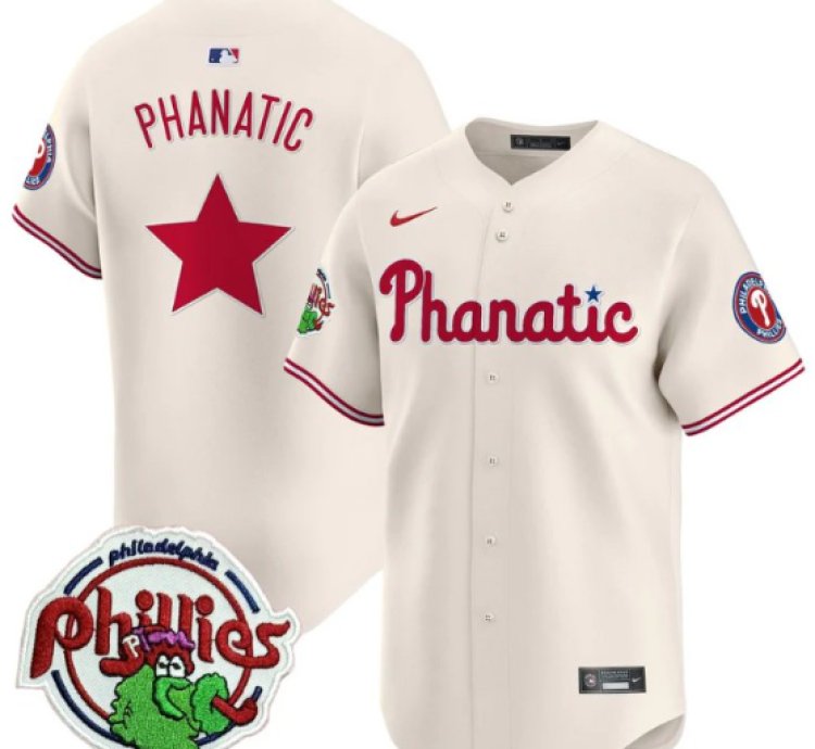 Phanatic Jersey Phillies Phanatic Patch Vapor Premier Limited Stitched Cream