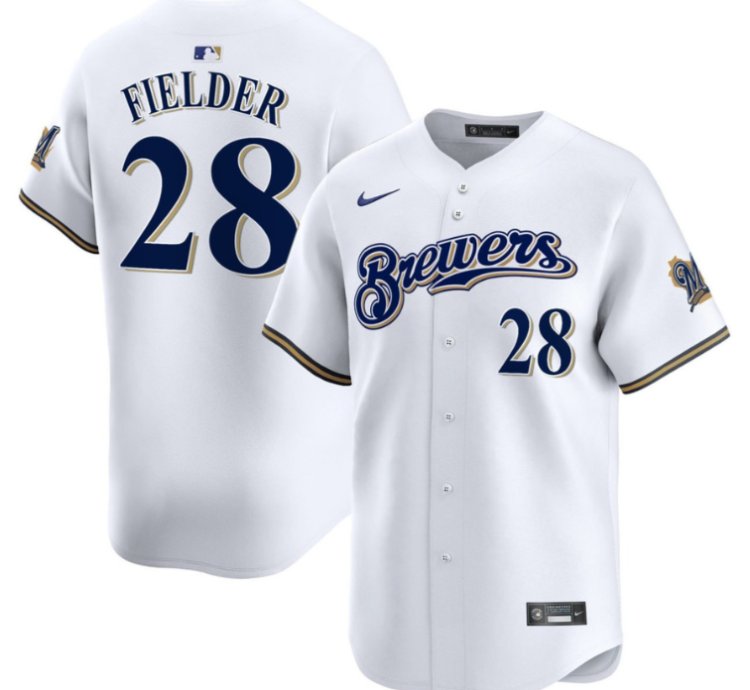 Prince Fielder Jersey 28 Milwaukee Brewers White All Stitched