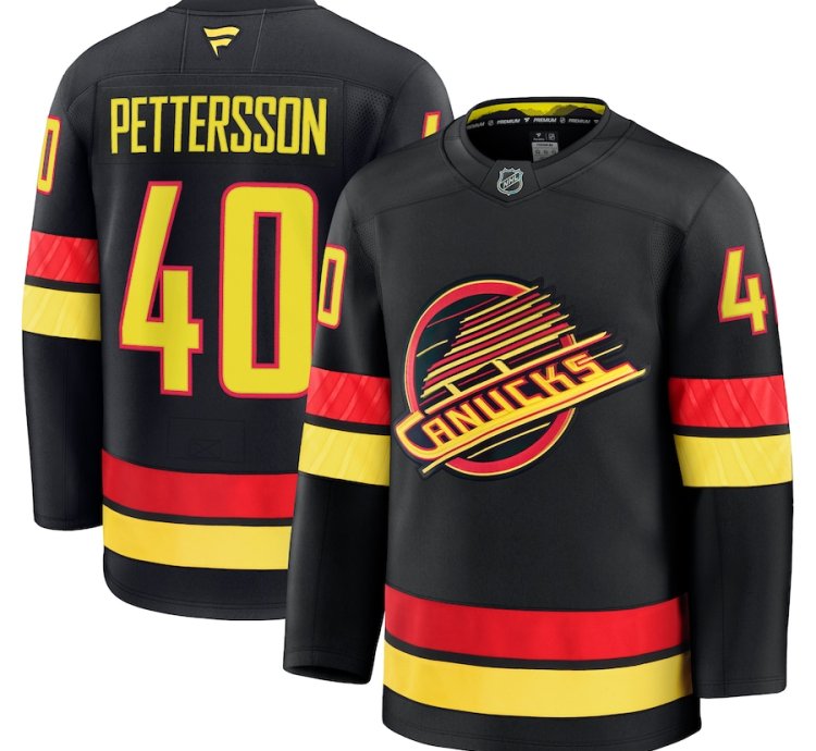Vancouver Canucks 40 Elias Pettersson Alternate Premium Jersey Black