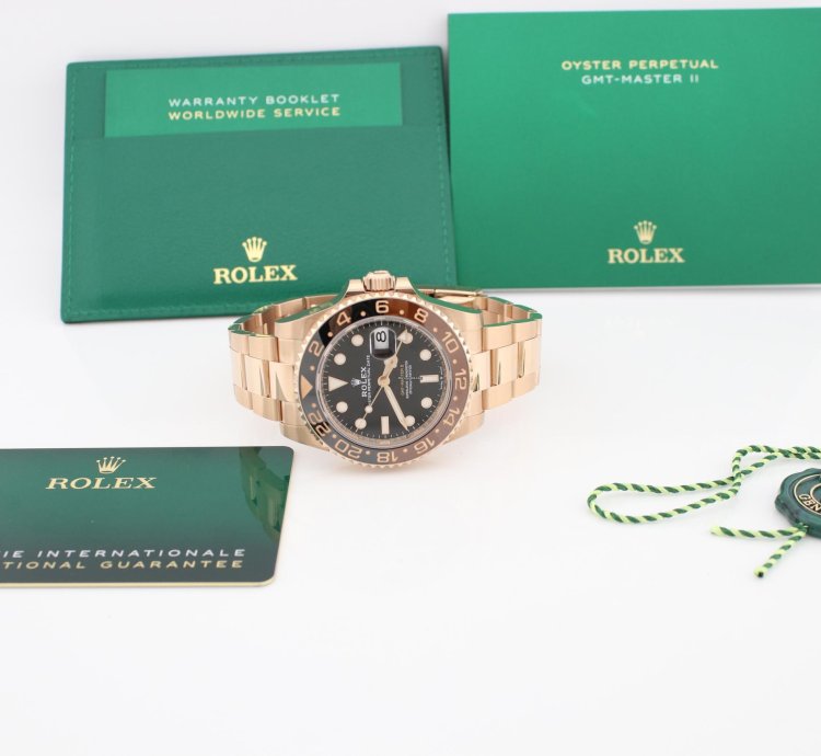 Rolex Gmt-master Ii 2023 Gmt-master Ii 18k Rose Gold Rootbeer 40mm Watch 126715chnr