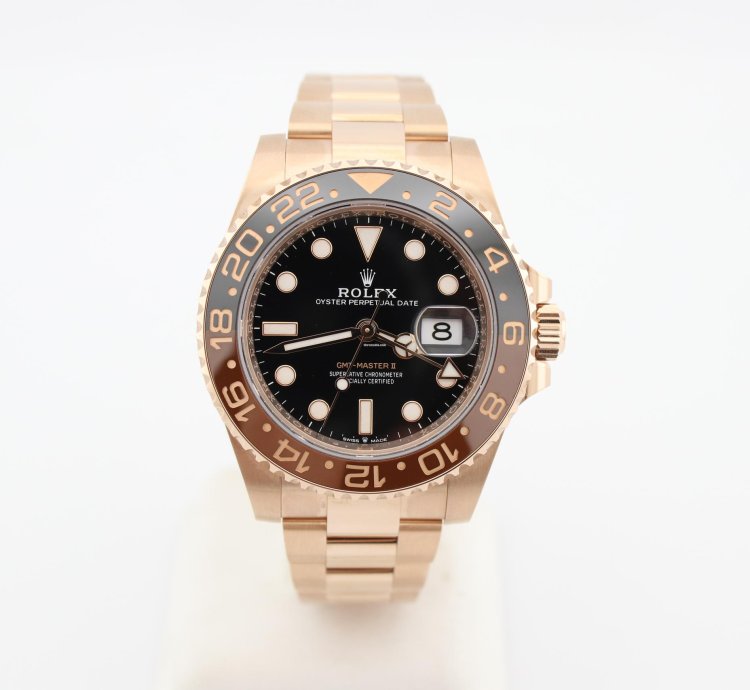 Rolex Gmt-master Ii 2023 Gmt-master Ii 18k Rose Gold Rootbeer 40mm Watch 126715chnr