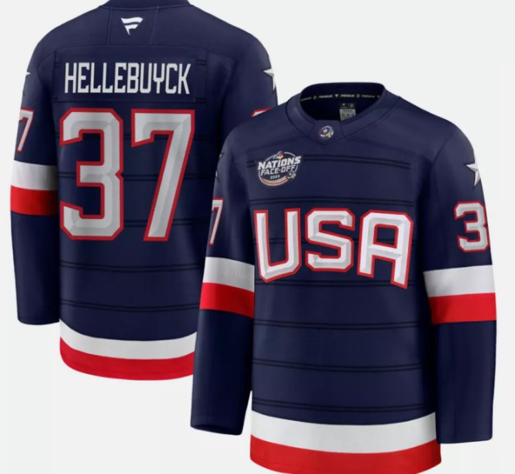 Mens Connor Hellebuyck 37 Usa Navy 2025 4 Nations Face-off Stitched