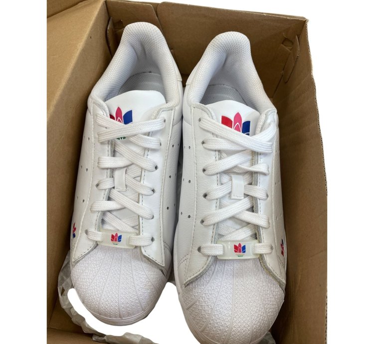 Adidas Superstar Pure Womans White Leather Sneakers Size 5