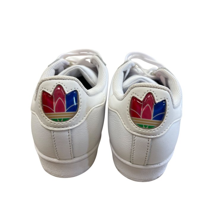 Adidas Superstar Pure Womans White Leather Sneakers Size 5
