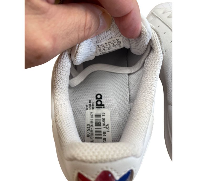Adidas Superstar Pure Womans White Leather Sneakers Size 5