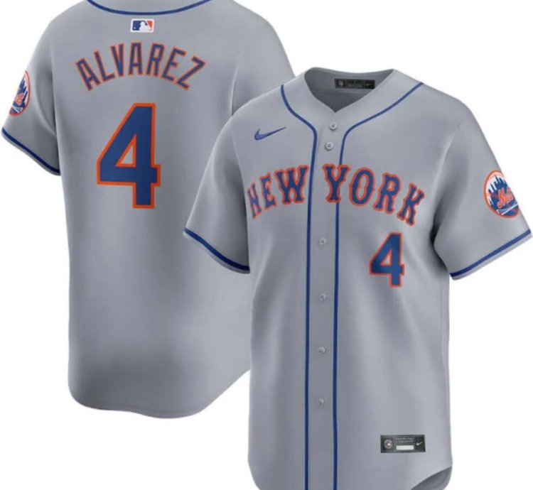 New York Mets 4 Francisco Alvarez Jersey Stitched Grey