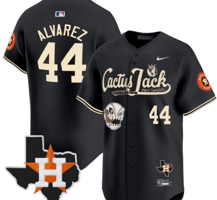 Yordan Alvarez 44 Houston Astros Cactus Jack Foundation Fall Classic Limited Jersey Black