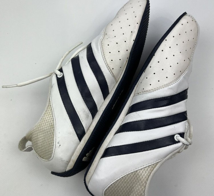 Adidas Taekwondo Martial Arts Dance Trainers Low White Navy