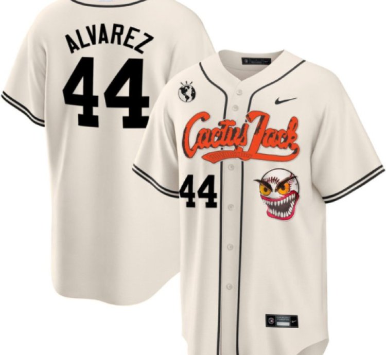 Yordan Alvarez 44 Houston Astros Cactus Jack Cream Jersey