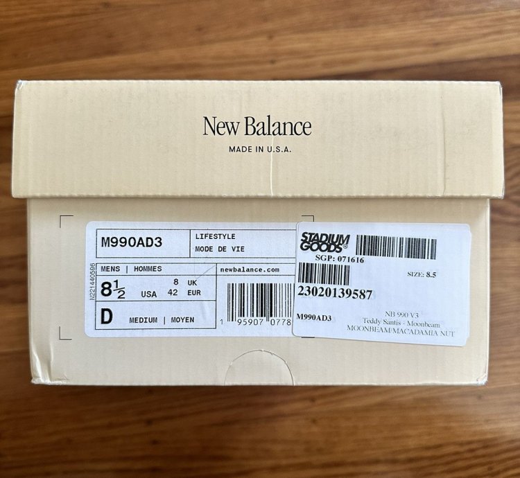 New Balance 990v3 Miusa Teddy Santis Moonbeam New With Box