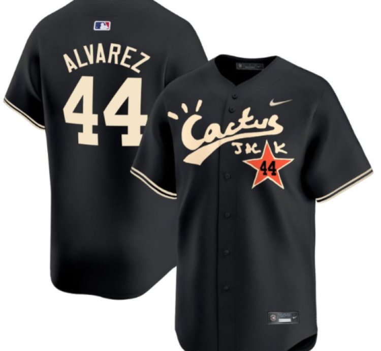 Yordan Alvarez 44 Houston Astros Cactus Jack Black Jersey V2