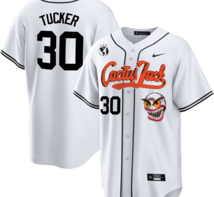Kyle Tucker 30 Houston Astros Cactus Jack White Jersey