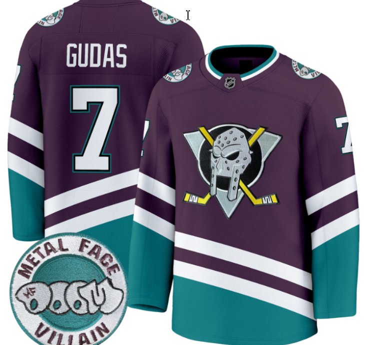 Men Radko Gudas Jersey 7 Anaheim Ducks Mf Doom Metal Face Villain Stitched