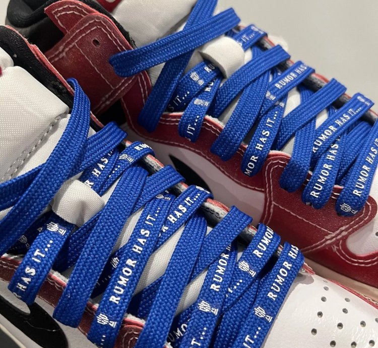 Jordan 1 Retro High Trophy Room Chicago friends And Family w Blue Laces