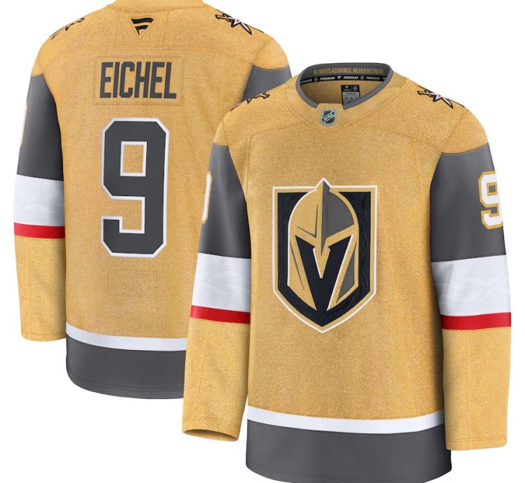 Vegas Golden Knights 9 Jack Eichel Home Premium Jersey Gold