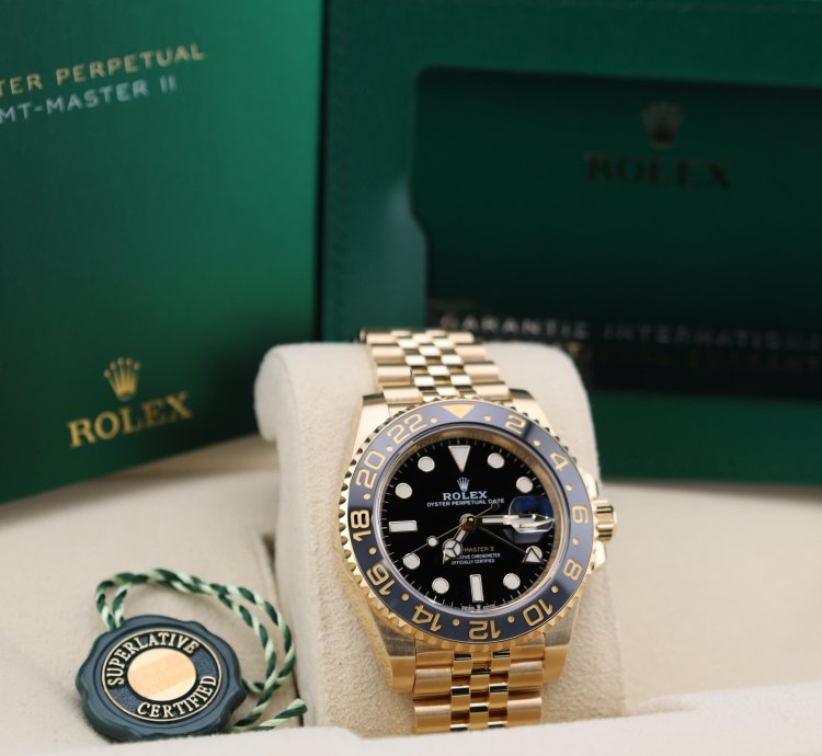 Rolex Gmt-master Ii 2024 Gmt-master Ii Black Dial 18k Gold Jubilee 126718grnr Full Set