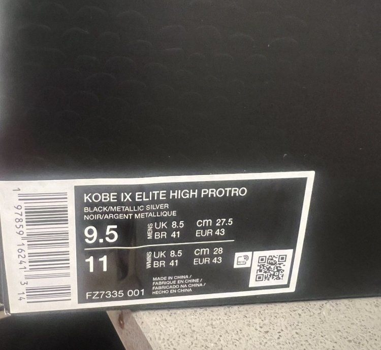 Kobe Ix Elite High Protro Black Metallic Silver