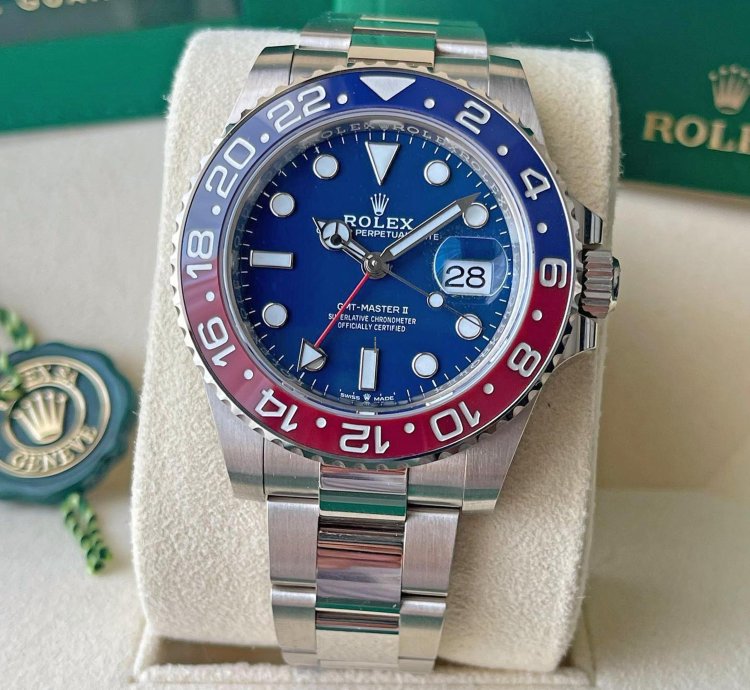 Rolex Gmt-master Ii 2024 New And Unworn White Gold Blue Dial 126719blro Complete