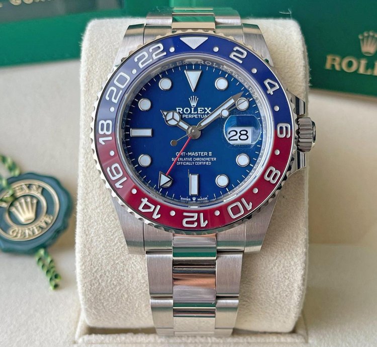 Rolex Gmt-master Ii 2024 New And Unworn White Gold Blue Dial 126719blro Complete