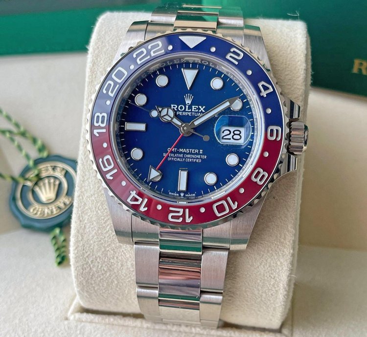 Rolex Gmt-master Ii 2024 New And Unworn White Gold Blue Dial 126719blro Complete