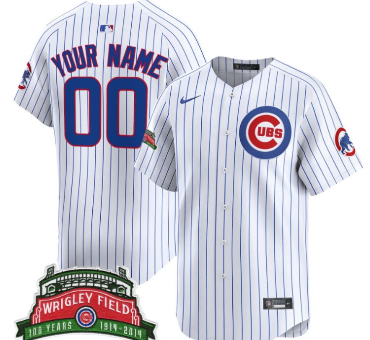 Custom Chicago Cubs Jersey Wrigley Field Style Vapor Premier Limited All Stitched Pinstripe