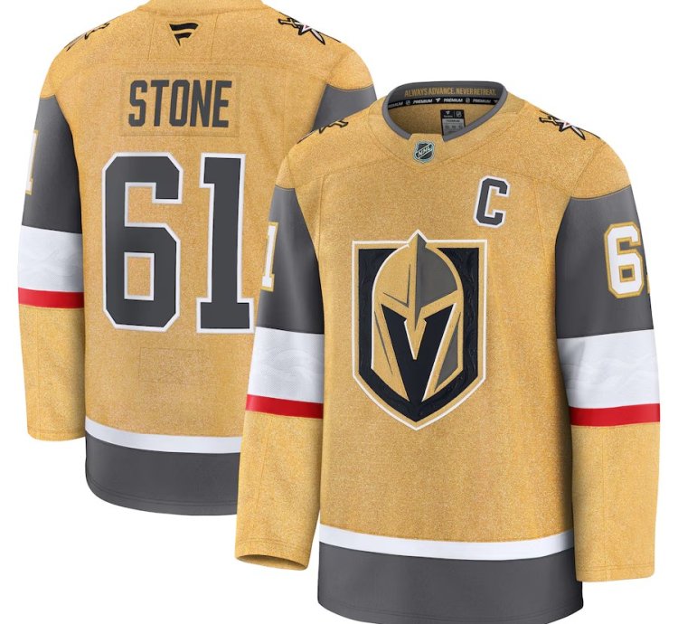 Vegas Golden Knights 61 Mark Stone Home Premium Jersey Gold