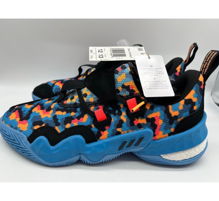 Adidas Trae Young 1 Pixel Black Blue Multi Men Size 12