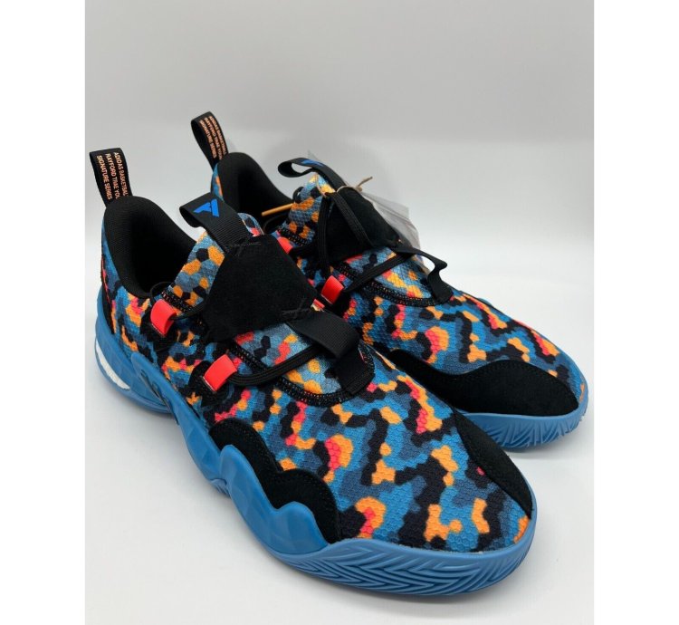 Adidas Trae Young 1 Pixel Black Blue Multi Men Size 12