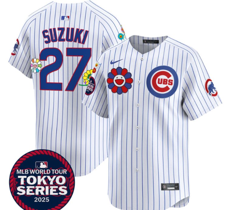 Seiya Suzuki Jersey 27 Chicago Cubs Tokyo Series 2025 Vapor Premier Limited Stitched Pinstripe