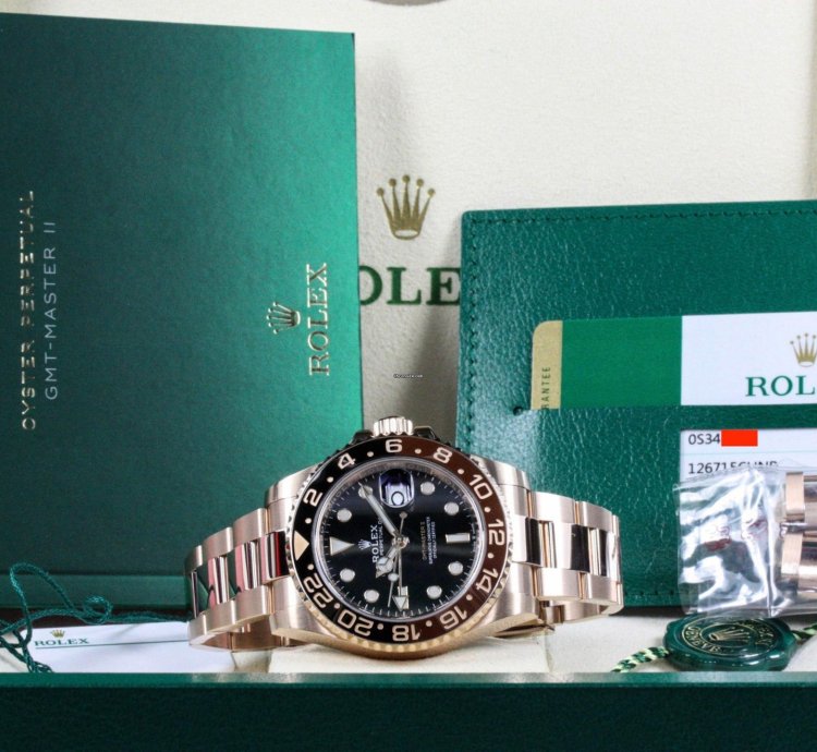 Rolex Gmt-master Ii 24h Ceramic 18k Ros Gold Automatic Fullset Box Papers