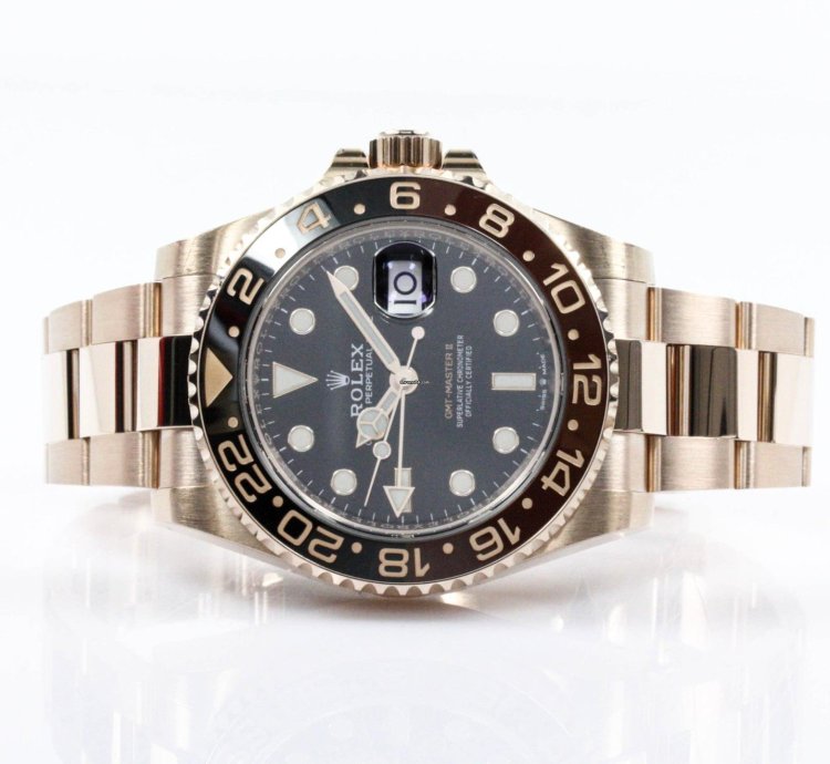 Rolex Gmt-master Ii 24h Ceramic 18k Ros Gold Automatic Fullset Box Papers