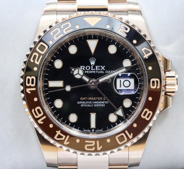 Rolex Gmt-master Ii 24h Ceramic 18k Ros Gold Automatic Fullset Box Papers