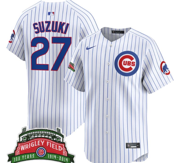 Seiya Suzuki Jersey 27 Chicago Cubs Wrigley Field Style Vapor Premier Limited Stitched Pinstripe