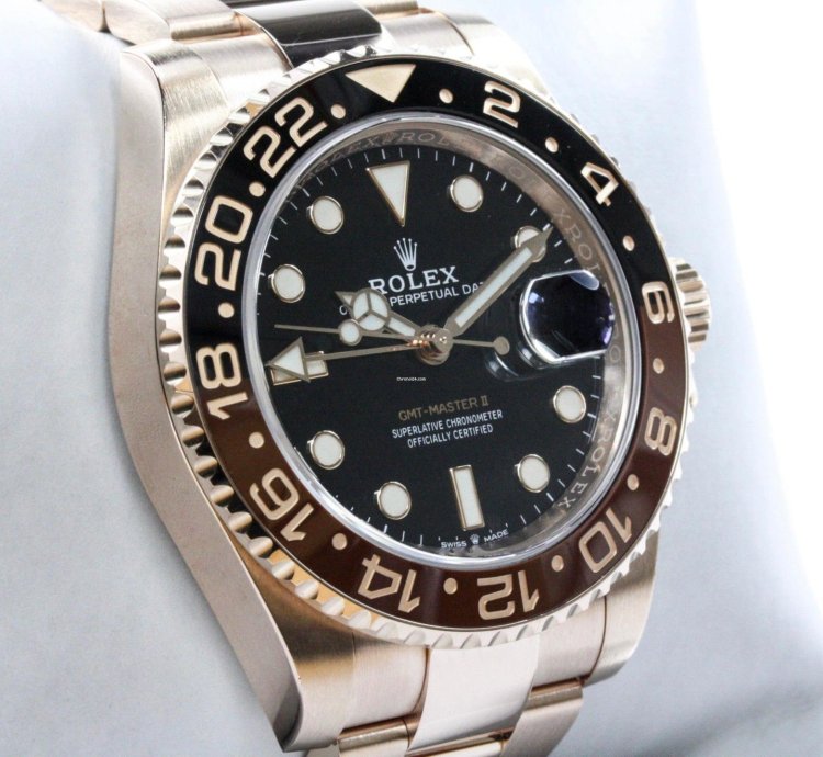 Rolex Gmt-master Ii 24h Ceramic 18k Ros Gold Automatic Fullset Box Papers