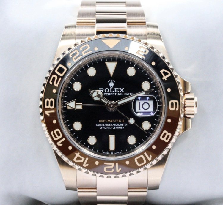 Rolex Gmt-master Ii 24h Ceramic 18k Ros Gold Automatic Fullset Box Papers