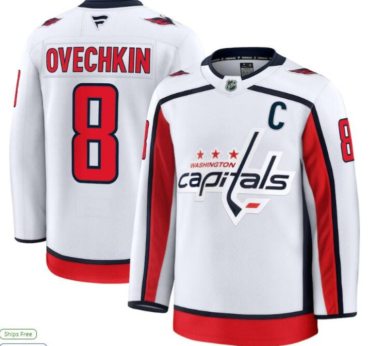 Washington Capitals 8 Alexander Ovechkin Away Premium Jersey White