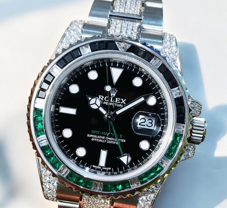 Rolex Gmt-master Ii 40 Mm Oyster Custom Diamond-set - Iced Out