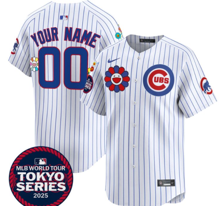 Custom Chicago Cubs Jerseytokyo Series 2025 Vapor Premier Limited Stitched Pinstripe