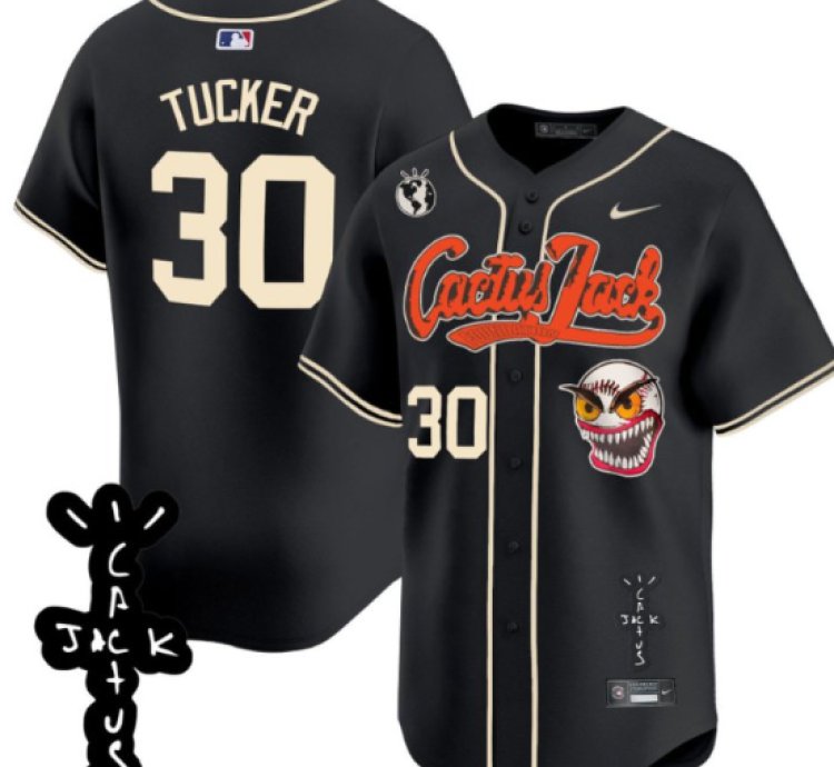 Kyle Tucker 30 Houston Astros Cactus Jack Patch V2 Men Jersey - Black