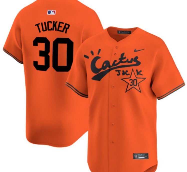 Kyle Tucker 30 Houston Astros Cactus Jack Men Jersey - Orange