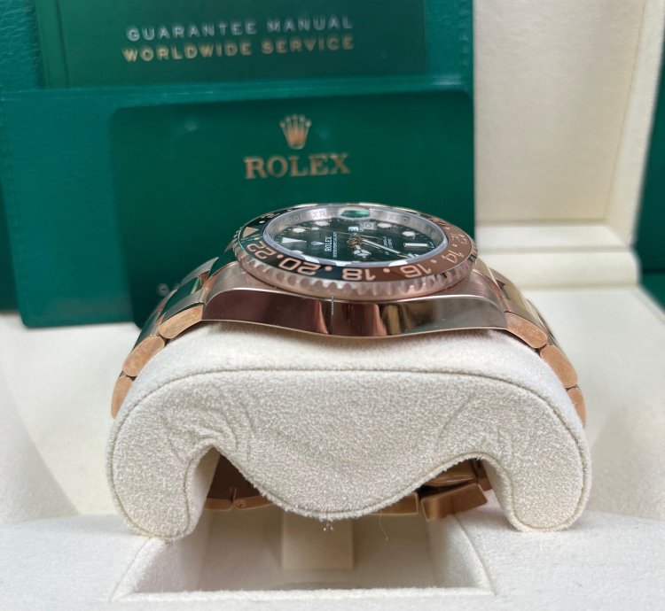 Rolex Gmt-master Ii 40mm 18k Rose Gold Rootbeer Oyster Bracelet 126715chnr
