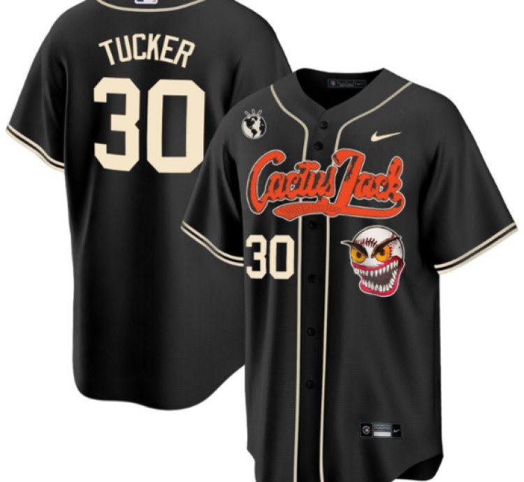 Kyle Tucker 30 Houston Astros Cactus Jack Men Jersey - Black