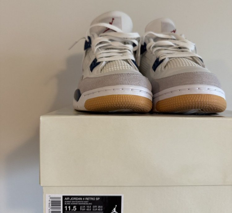 Nike Sb Jordan 4 Sb4 Navy Skateboarding Shoes Sneakers