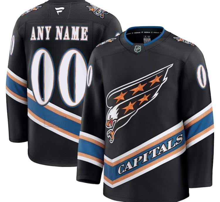 Washington Capitals Alternate 50th Anniversary Premium Custom Jersey Black