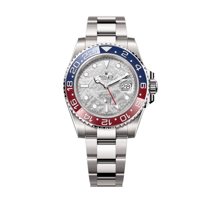 Rolex Gmt-master Ii 40mm Ceramic Pepsi Bezel 18k White Gold Meteorite Dial
