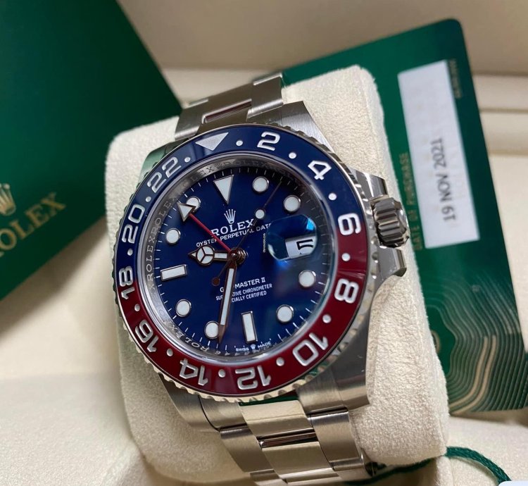 Rolex Gmt-master Ii 40mm White Gold Blue Dial 126719blro